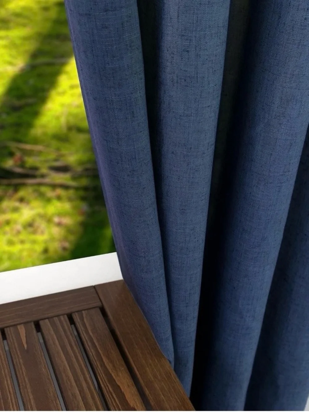 KOUFALL Navy Blue Linen Blend Curtains 52x96 Grommet 2 Panels Light Filtering